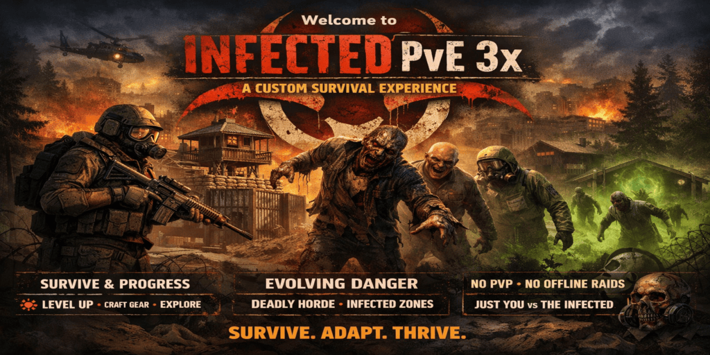 Infected PvE 3x | Zombie Survival | Progression