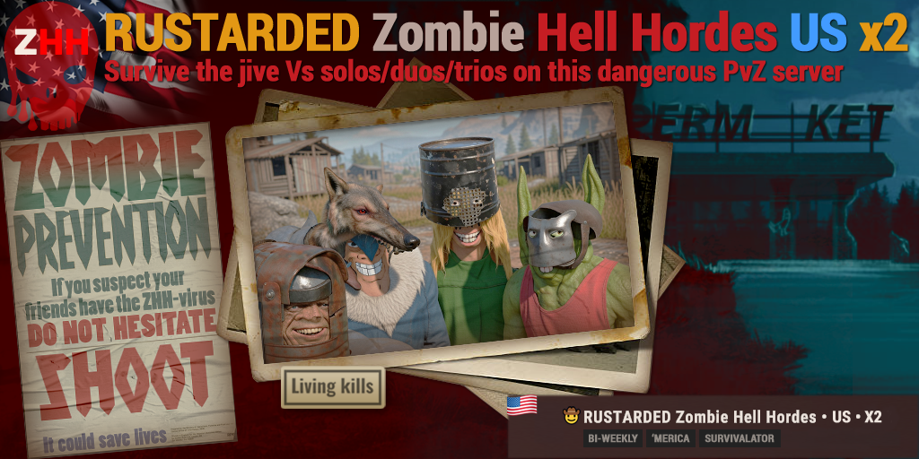 RUSTARDED Zombie Hell Hordes US x2 image