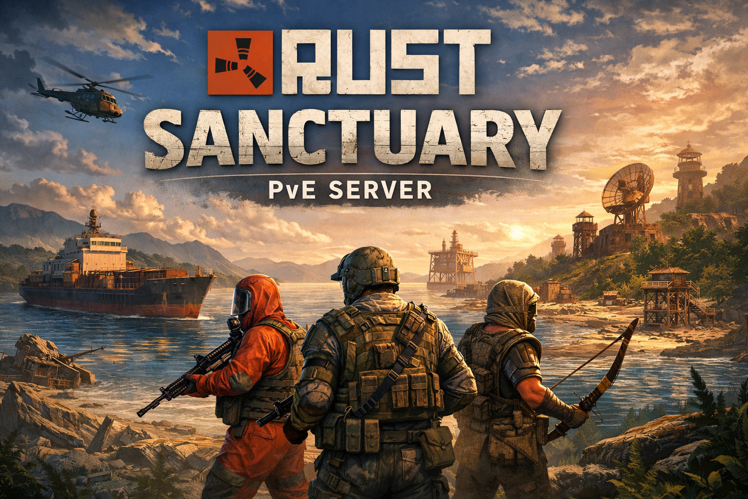 Баннер сервера Rust Sanctuary [PvE | Monthly | Friendly]