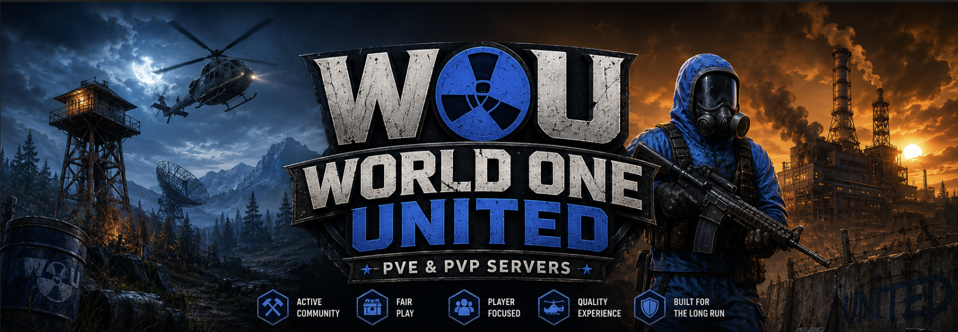 Баннер сервера EU WOU PVE World One United |Skins|Shop|Raids|FUN