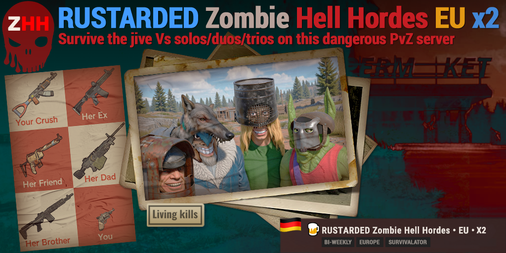 RUSTARDED Zombie Hell Hordes x2 • EU